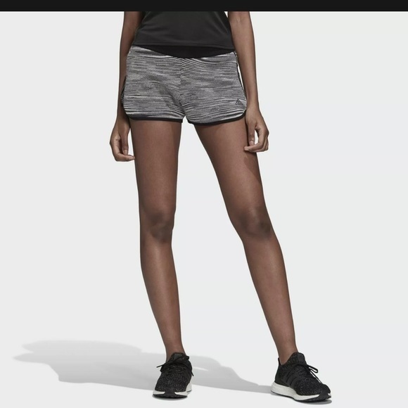 MISSONI‎ x Adidas Women's 'Marathon' Knit Space-Dyed Melange Shorts Blk/Wht NWT - Picture 3 of 12